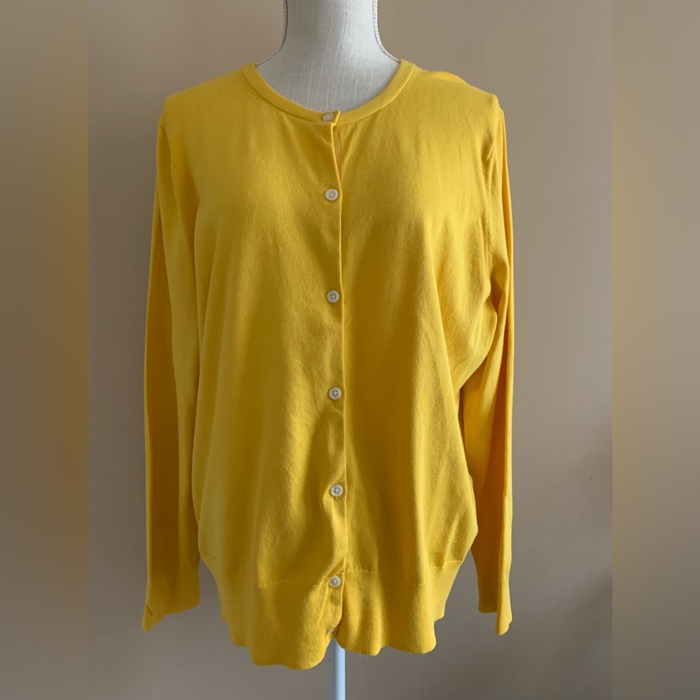 Lands End Yellow Button Cardigan - Picture 8 of 8